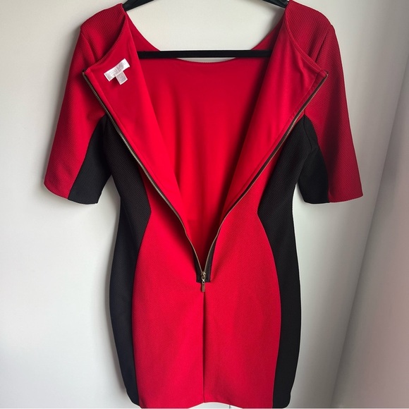 Bisou Bisou Red and Black Bodycon Mini Dress - Size 12 - Picture 10 of 11